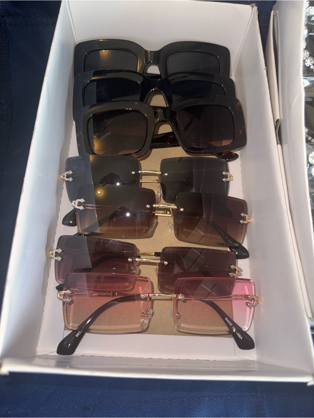 Women's Oversized Square Gradient Sunglasses - Black, Brown, Pink